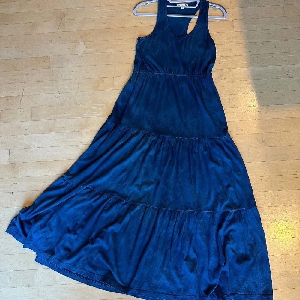SUNDRY for Evereve Blue Tiered Racerback Long Maxi Dress 0(XS/S). CB2144 - Picture 3 of 6